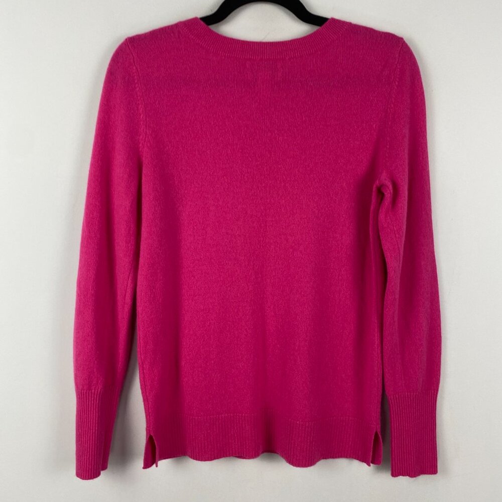 Nine West 100% Cashmere V Neck Sweater Womens Medium Pink Pullover - Picture 4 of 8